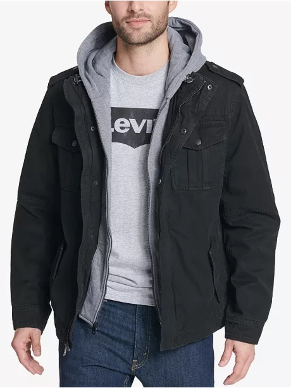 NWT! Levi's Multi-Pocket Hooded Trucker Jacket